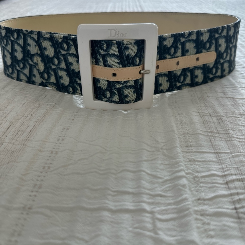 Dior Blue and Cream Women's Belt